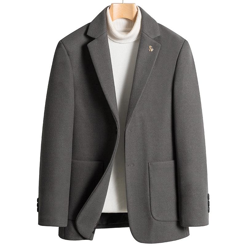 Herbst und Winter Neuer Herren Wollanzug Business Casual Einreihiger Zweiknopf-Anzug Dreidimensionaler Aufgesetzte Tasche Wolljacke Anzug