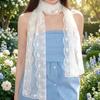 New Fashion High Quality Retro Embroidered Flower Lace Scarf Breathable Mesh Lightweight Sunscreen Shawl Long Silk Scarf Spring