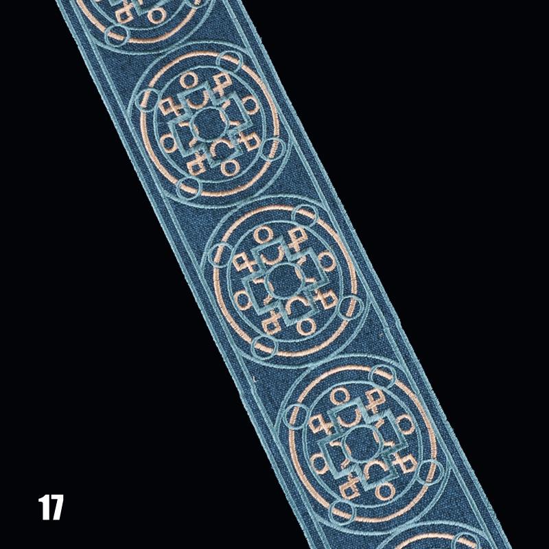 1Meter Vintage Totem Embroidered Jacquard Ribbon Braid Trim Woven Lace Fabric Diy Cushion Curtain Garment Hanfu Belt Accessory