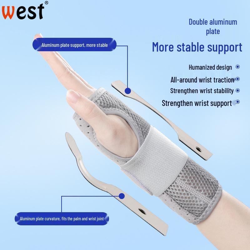 Double Aluminum Plate Wrist Support Brace for Tendon Sheath and Sprain Fixation