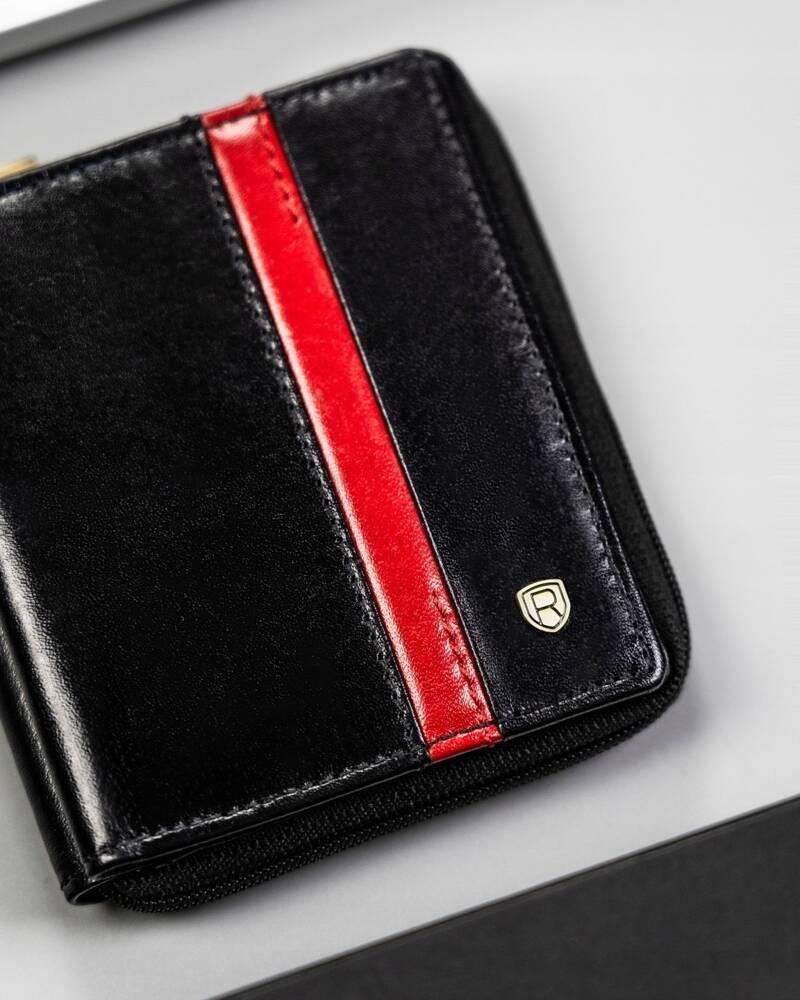 Small men's leather wallet with zipper - Rovicky