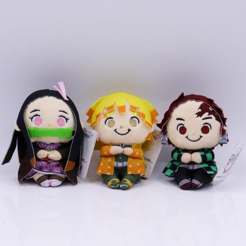 Entzückende 4-Zoll Demon Slayer Tanjiro Zenitsu Nezuko Plüschpuppe mit weicher PP-Baumwolle