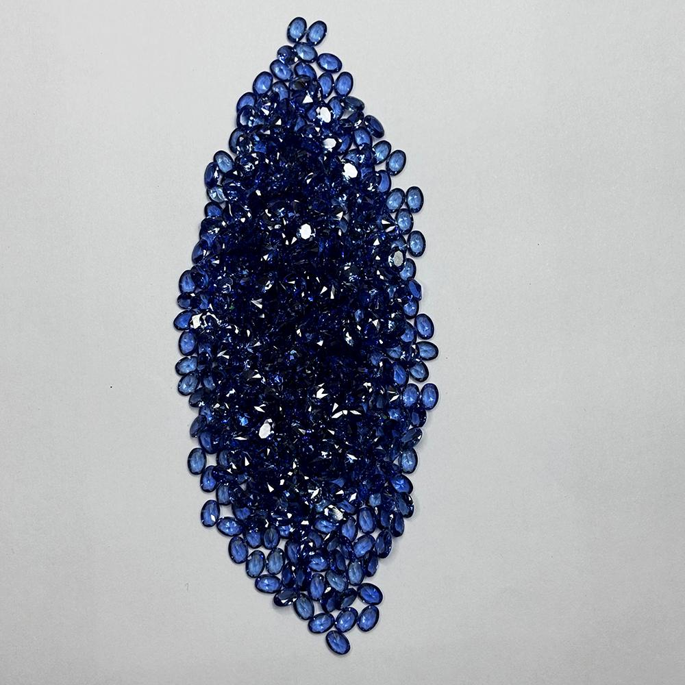 Natural Blue Sapphire 7×5 Mm Stunning Oval Cut CERTIFIED 12 Pcs Gemstone Lot Ns-5
