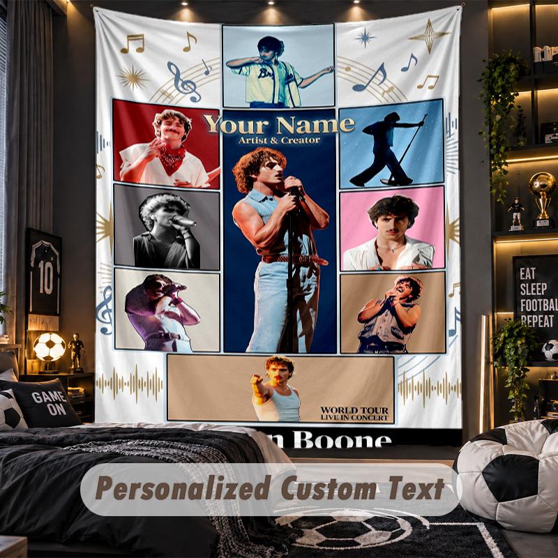 Personalized Wall Tapestry,Benson Boone Custom Printed Name, Fabric Wall Art For Indoor Room Backdrop
