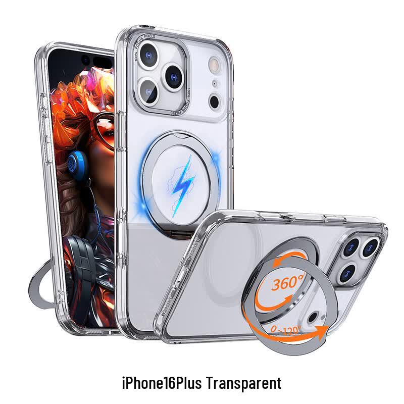 Прозрачный чехол CAXITON с магнитной подставкой для iPhone 16 Plus