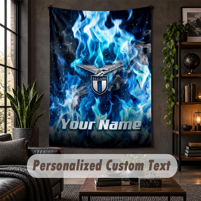 Wall Tapestry Lazio FC Print Custom Name Text Wall Hanging Home Decor