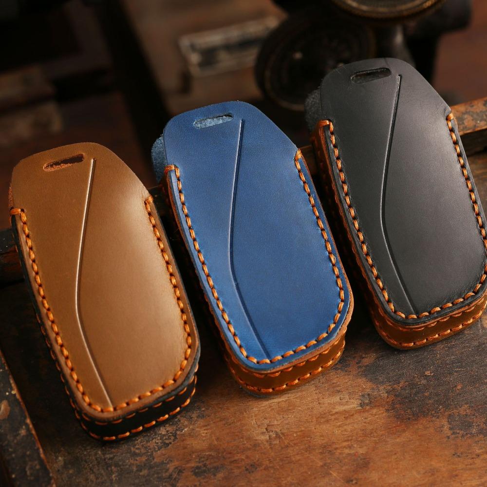 Leder Schlüsseletui für 2024 BMW X7 Premium Autoschlüsselhülle Echtes Rindsleder Schutzhülle