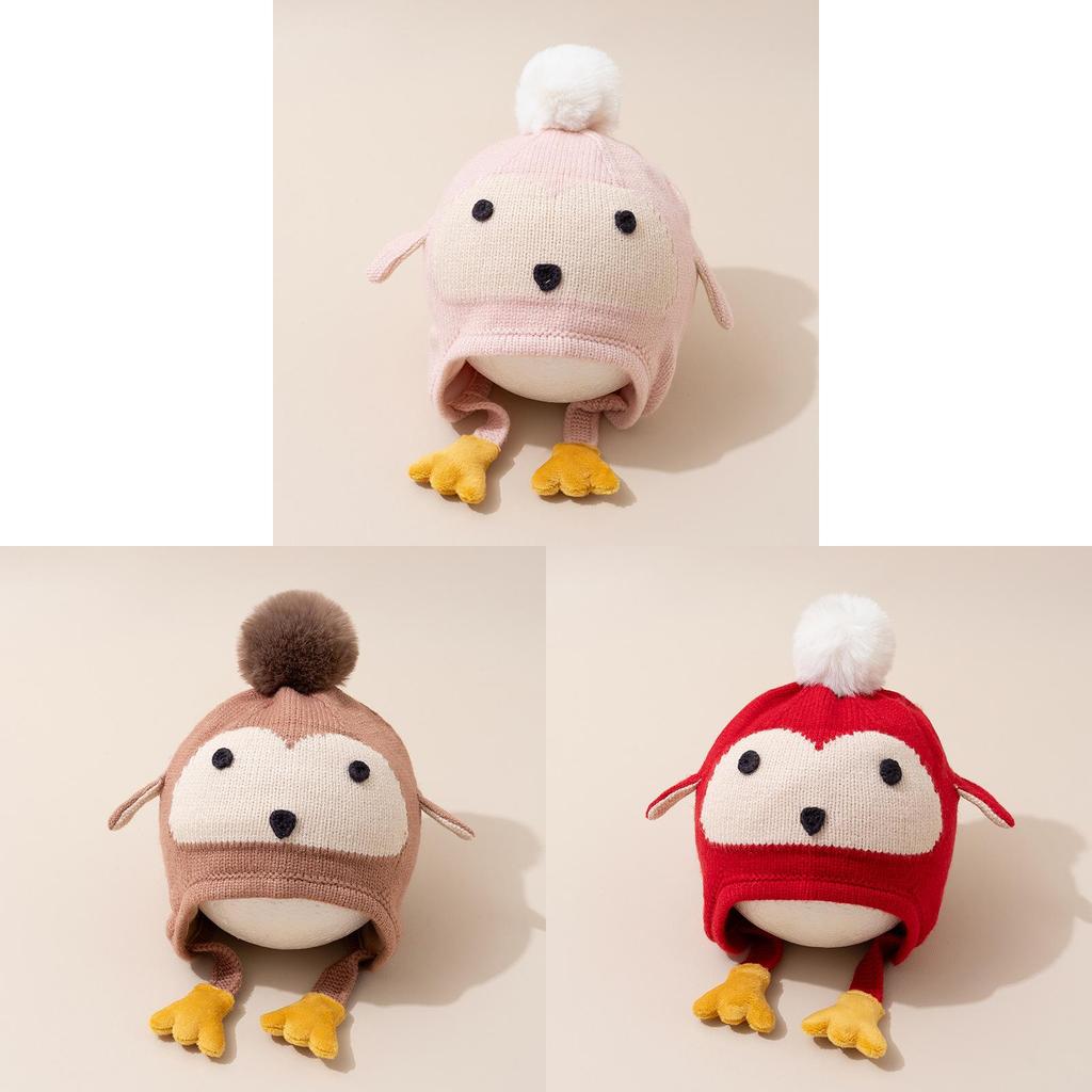 Infant Handmade Knit Cap With Soft Cotton Material For Breathable Winter Warmth