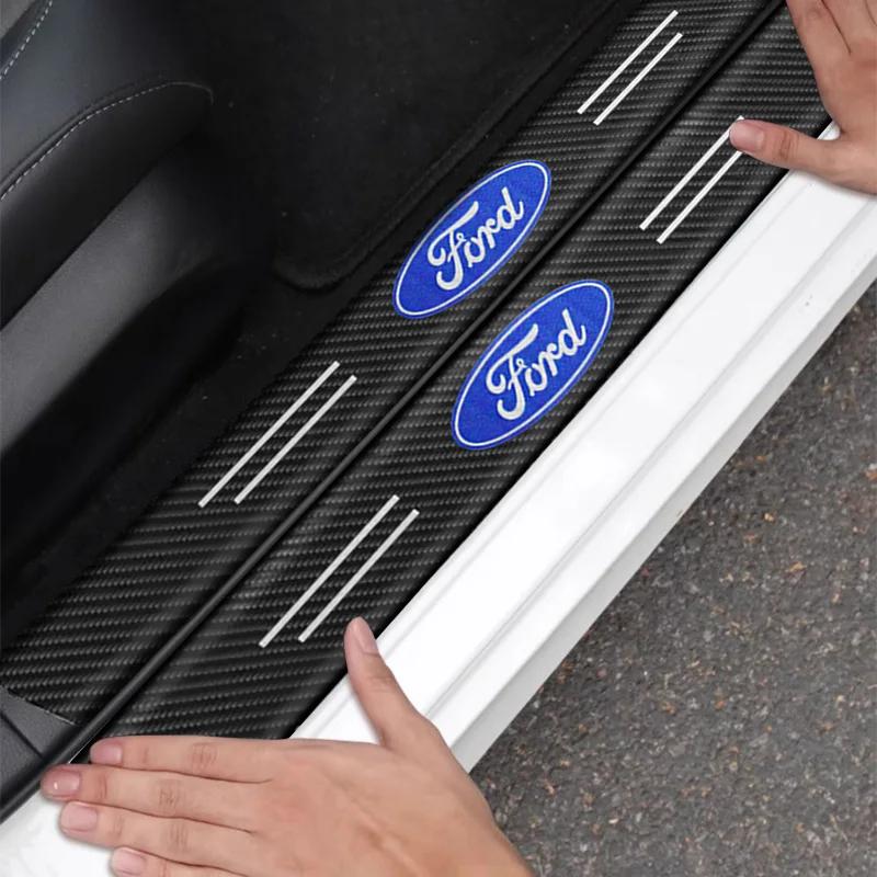 Car Door Sill Threshold Anti Scratch Protector Stickers Accessories For Ford Focus mk2 3 Fiesta mk7 Ranger Mondeo mk4 S-MAX Kuga CVX1