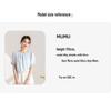 Qianbainian Women's Elegant Loose Fit Puff-Sleeve T-Shirt