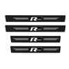 T244Pcs Leather Carbon Fiber Car Door Sill Protector Strip Stickers for Volkswagen VW GTI R Line R32 Touareg MK7 Passat Polo Jetta