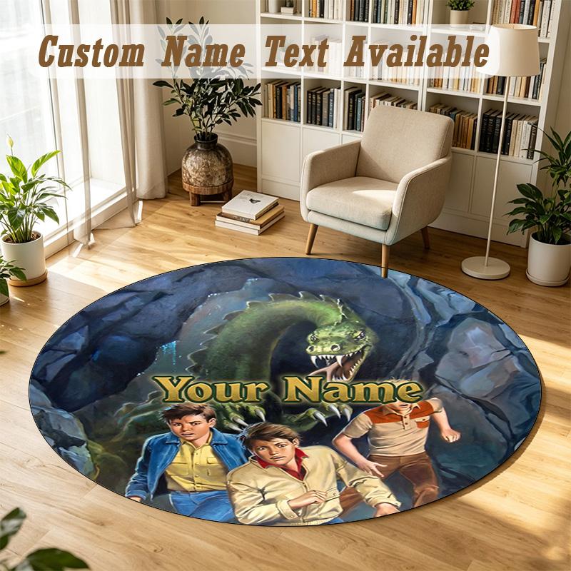 Die drei Fragezeichen Personalized Round Rug Support Custom Name, Soft Home Decor Mat
