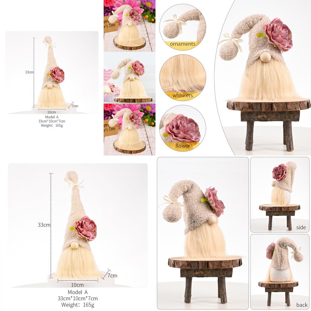 Charming Carnation Rudolph Plush Doll For Mother's Day Celebration Gift Decor