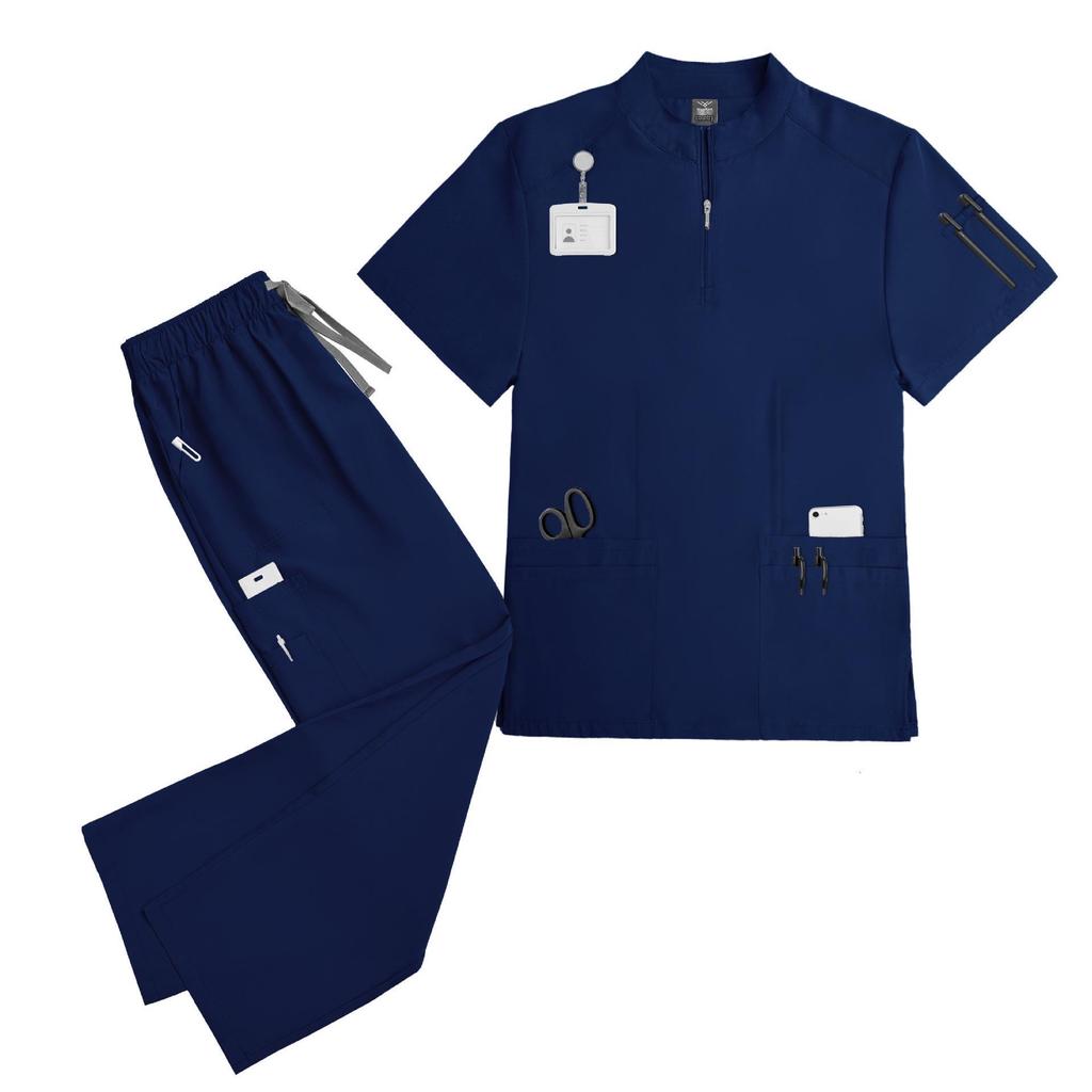 Unisex Quick-Drying Short-Sleeved Doctor's Coat for Surgery and Beauty Work