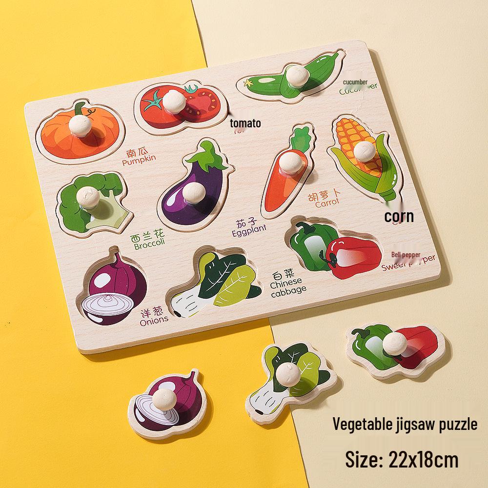 Montessori Grasping Puzzle Board for Infants (1-2.5 Years) - Shape Matching Blocks
