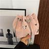 Stylish Black White Pink And Silver Trendy Crossbody Bucket Bag For Women