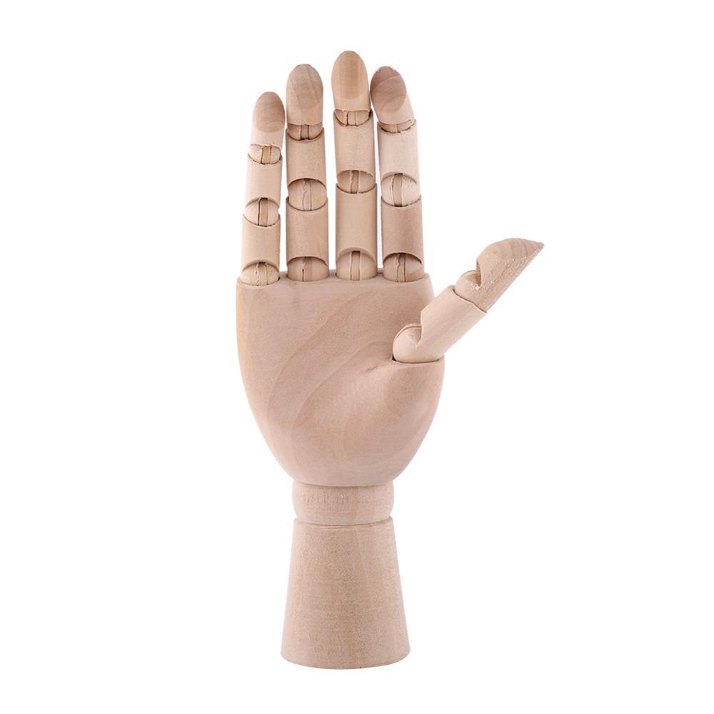 1pcs Flexible Movable Fingers Wooden Hand Model Adjustable Joint Right Hand Sketch Drawing
