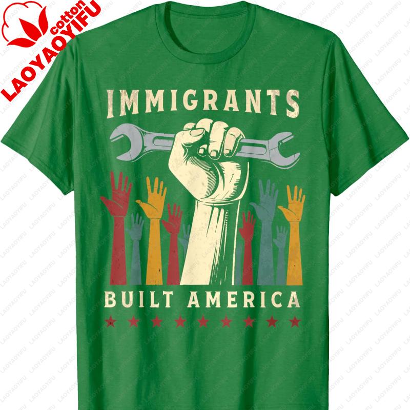 Vintage Immigrant Strength USA Pride TShirt Graphic T Shirts Gothic Aesthetic Clothes Oversized T Shirt Y2k Top Women Clothing