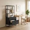 Filing Cabinet with Drawers, Lockable Storage Cabinet with Bookshelf for A4, Letter and Legal Formats, Black
