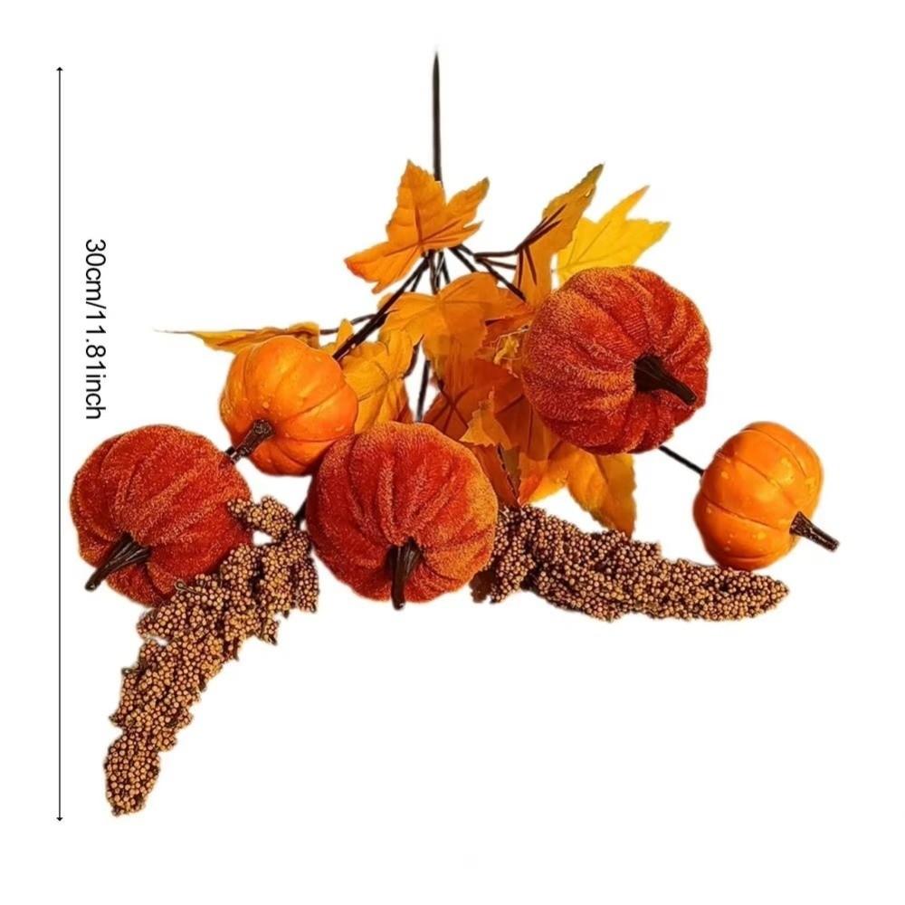 Flannelette Pumpkin Maple Leaf Decor Berry Branches Pumpkin Pumpkin Berry Branches Home DIY Artificial Maple Leaf Ornament