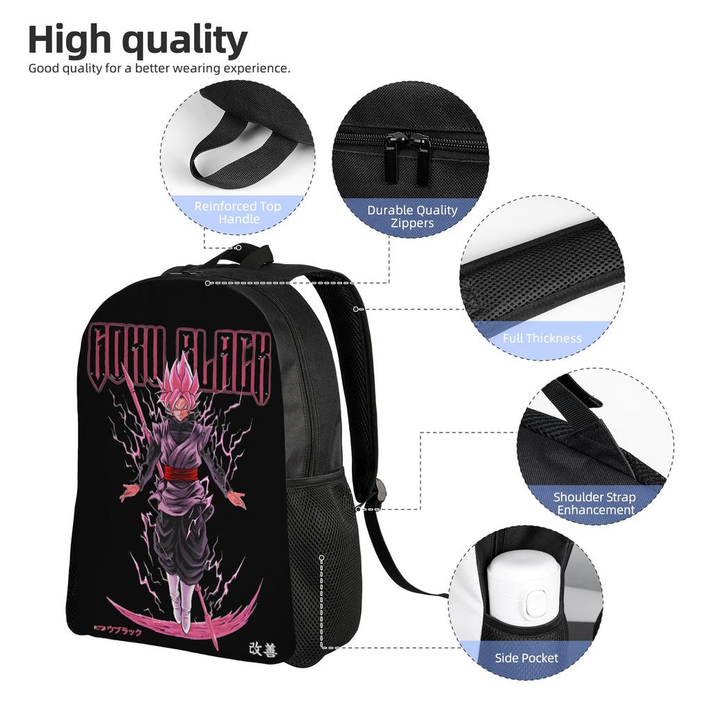 Dragon Ball Black Goku Backpack for Men Women Fashion High School Work Daypack  Laptop Shoulder Bag Outdoor