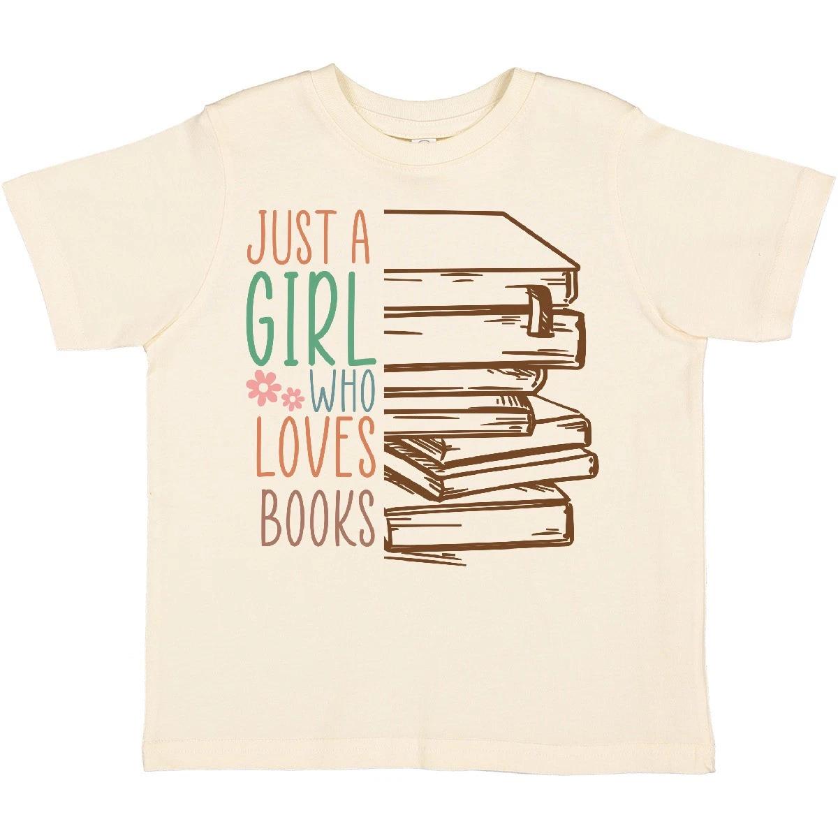 Inktastic Just A Girl Who Loves Books Reading Toddler T-Shirt Inspirational Kid 150