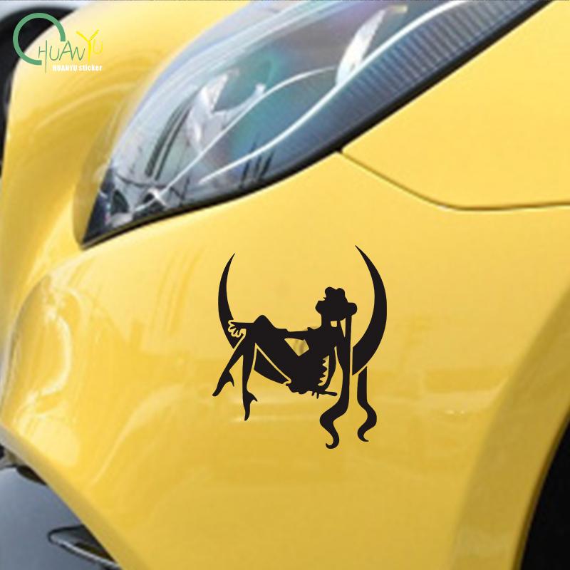 Fuel Cap Sticker Cartoon Moon Car Sticker Glass Body Tank Cover Decoration Sticker Waterproof Stickers