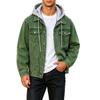 Men's Color Denim Hooded Jacket for Winter Casual Wear