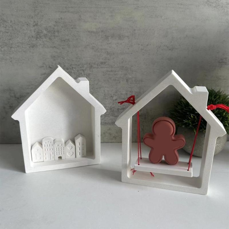 Decorative House Shape Silicone Molds Resin Crafting Tool Silicone Ornament Moulds Silicone Texture Perfect for Crafting