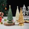 Resin Christmas Tree Figurine Ornament Miniature Christmas Tree Decoration for Living Room Bedroom Office Desk Display