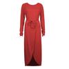 eBay solid color anti-sleeve flat long-sleeved crew neck irregular dress color