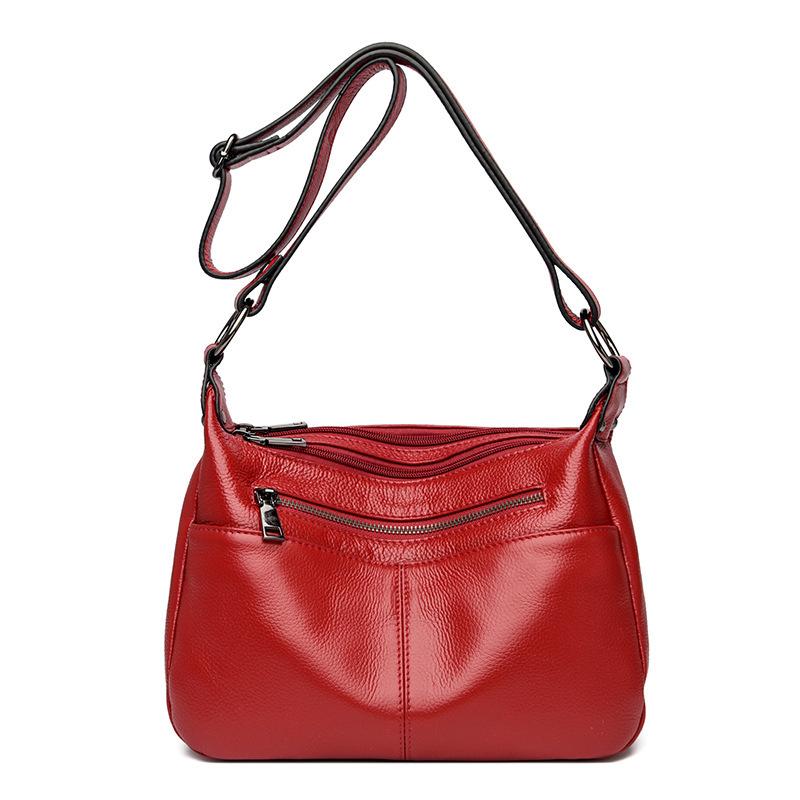 First Layer Cowhide Shoulder Messenger Bag, Mother Bag, Large Capacity And Fashionable.