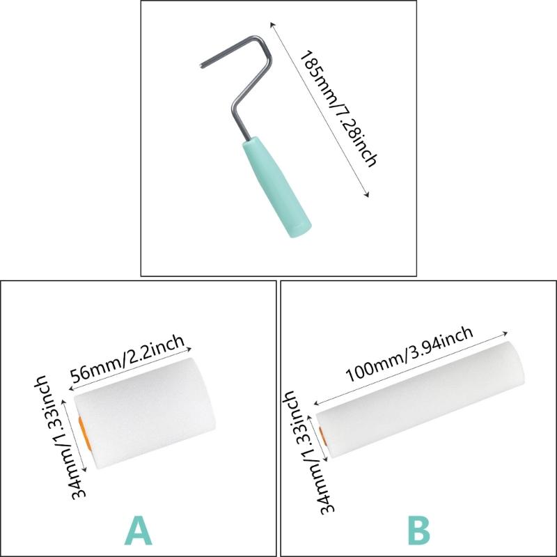 9pcs Mini Foam Roller Set Water Bases Paint Roller Detail Painting Roller Tool for Home Improvement & Craft Projects