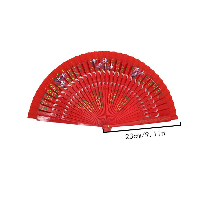 Classical Beautiful Hollow Out Double-Sided Folding Fan European-style Wooden Fan Dancing Craft Gift Gift Party Clothing Accessories
