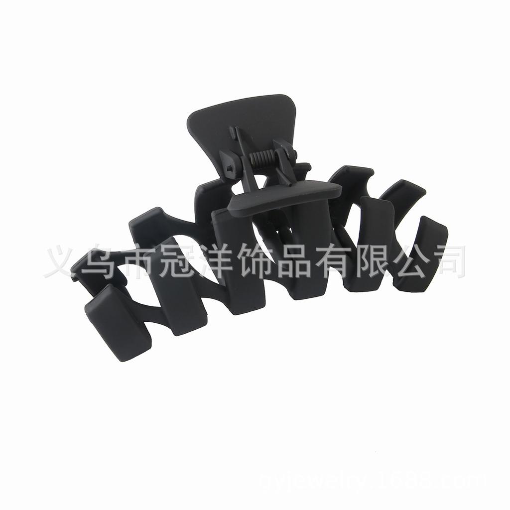 Fashionable N-shaped Large Frosted Spray-painted Plastic Hair Clip for Ladies' Hair
