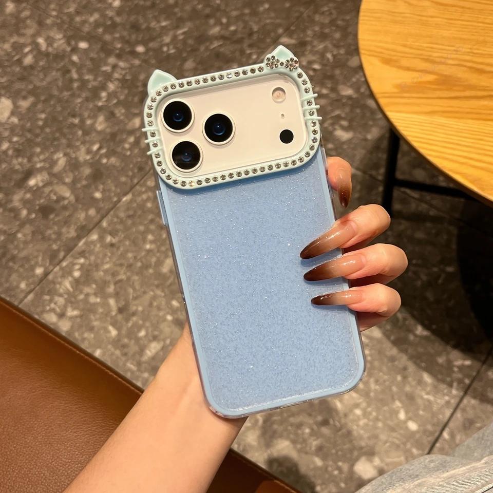 Cute Glitter Phone Case for For Iphone 17 Air 14 1 16 11 12 13 Pro Max 14 16 Plus Silicone Bling Bling Shockproof Protector Cover