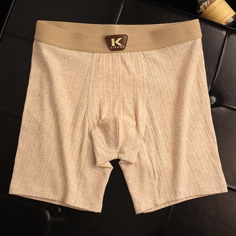 Men s Ribbed Cotton Anti-Chafe Leg Sports Shorts - Plus Size Underwear Boxer Briefs L
