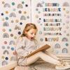 Cartoon wall sticker Bohemian rainbow English decorative wall home kindergarten children's room self-adhesive wall sticker