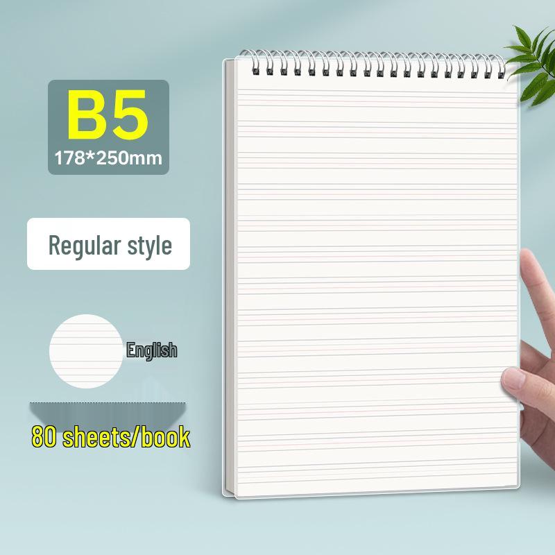 Dual Spiral Notebook - Thick B5, A5 Planner with Lined, Grid, and Blank Pages (English)
