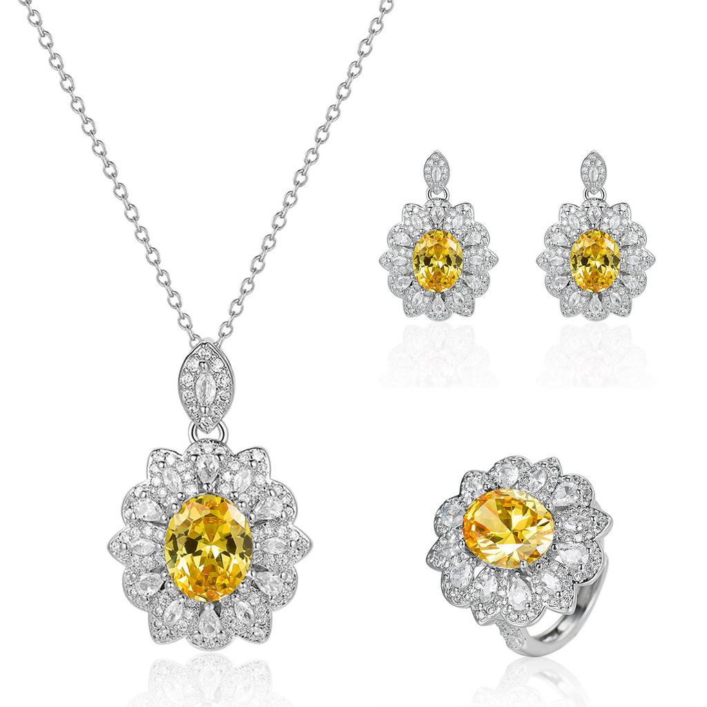 Hot mining explosion full of diamonds, colorful treasures, large flower necklaces, rings, European and American studs.