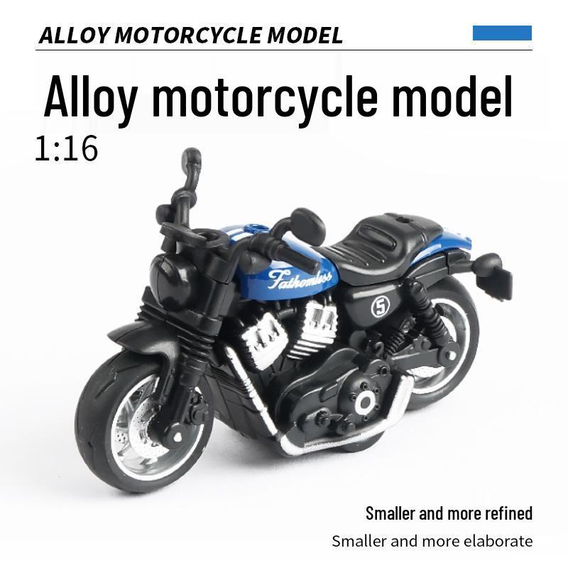 1:16 Alloy Pull-Back Motorcycle Toy - Durable, Drop-Resistant Gift for Kids