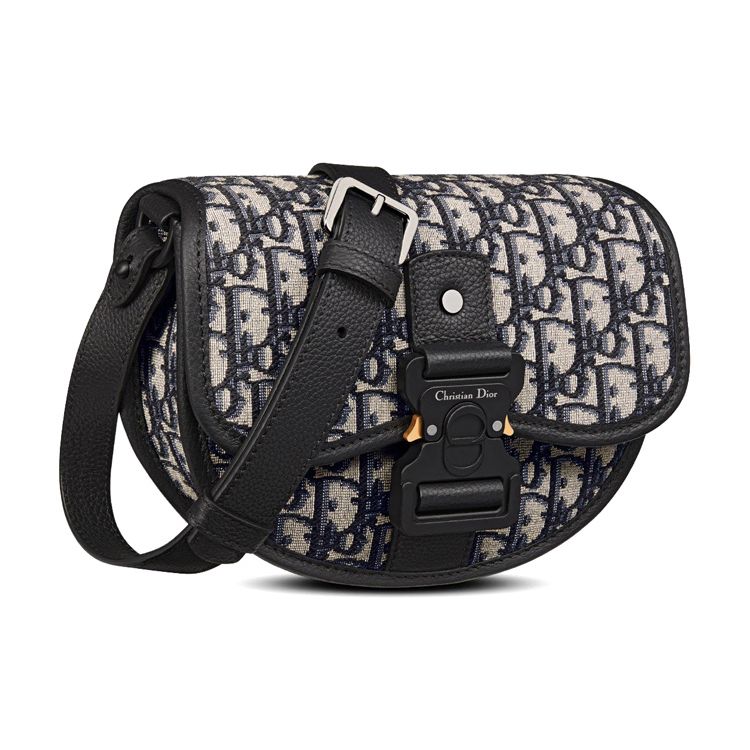 Dior Galopp Schräger Aufdruck Gesticktes Monogramm Vollflächiger Druck Jacquardstoff Gemischtes Kornleder Schulter Crossbody Tasche Herren Taschen 1ADPO033YKY-H27E