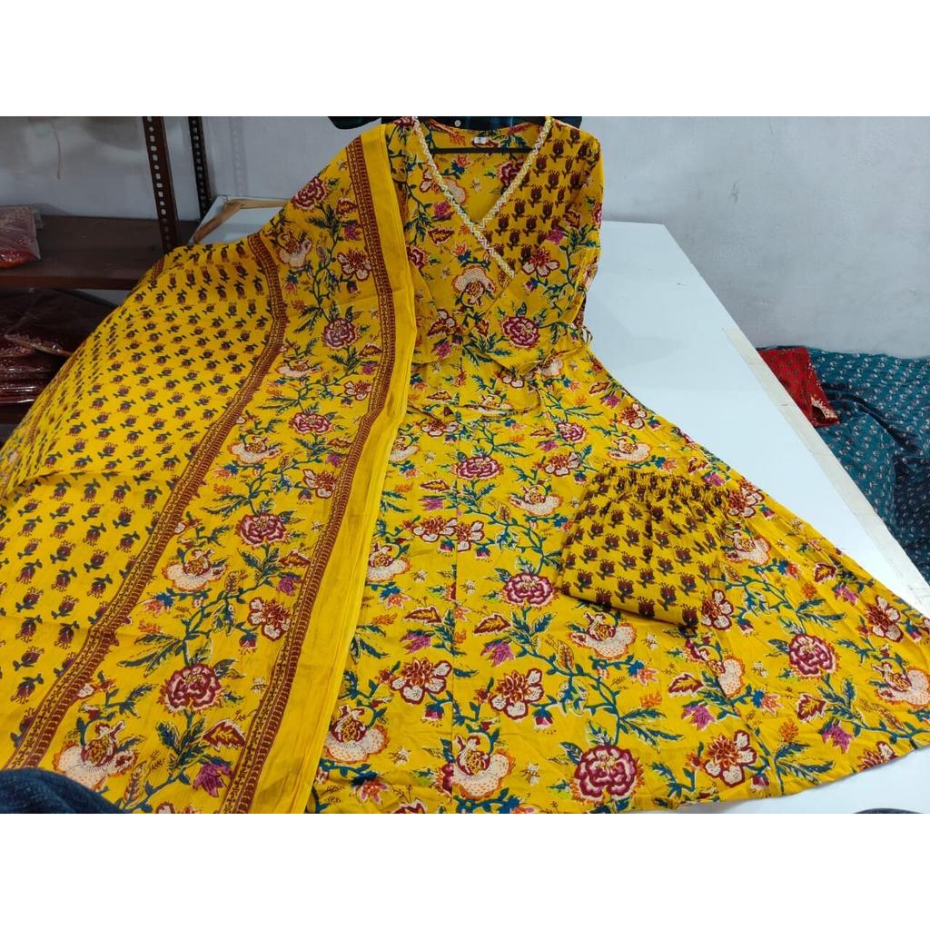 Women Party Wear Top Tunic Kurti Pant Dupatta Set Indian Designer Anarkali Suit VF-3002