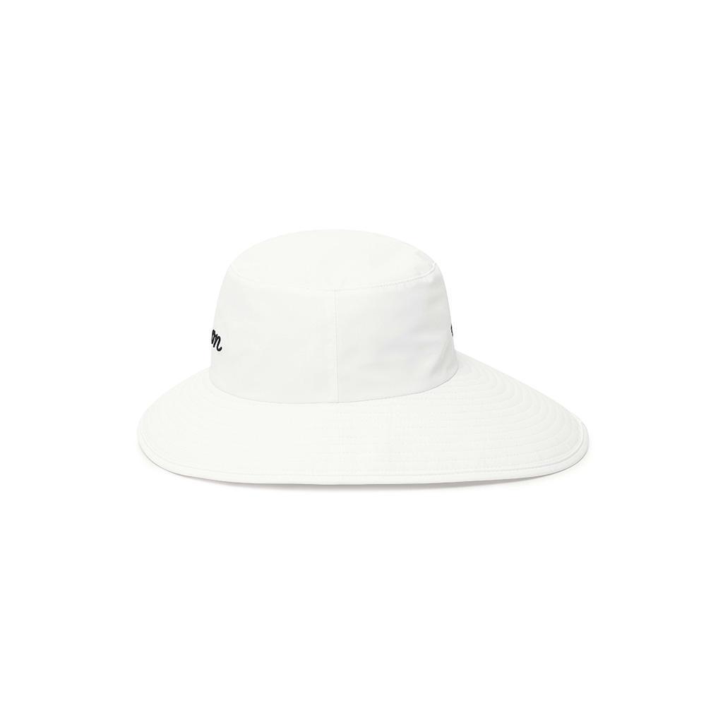 MALBON GOLF Asymmetrical Brim Lightweight Bucket Hat Off White