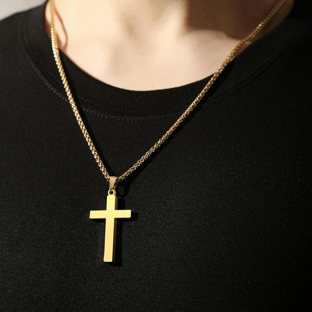 Titanstahl Kreuz Anhänger Halskette Hip Hop Persönlichkeit Schmuck Mode Nischen Accessoires Neuankömmling