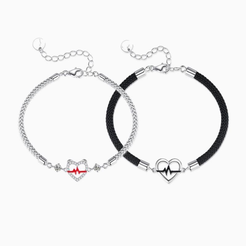 Minimalist Luxury Heart Shape Couple Bracelet Fashion Personalized Hand Chain For Long Distance Gift