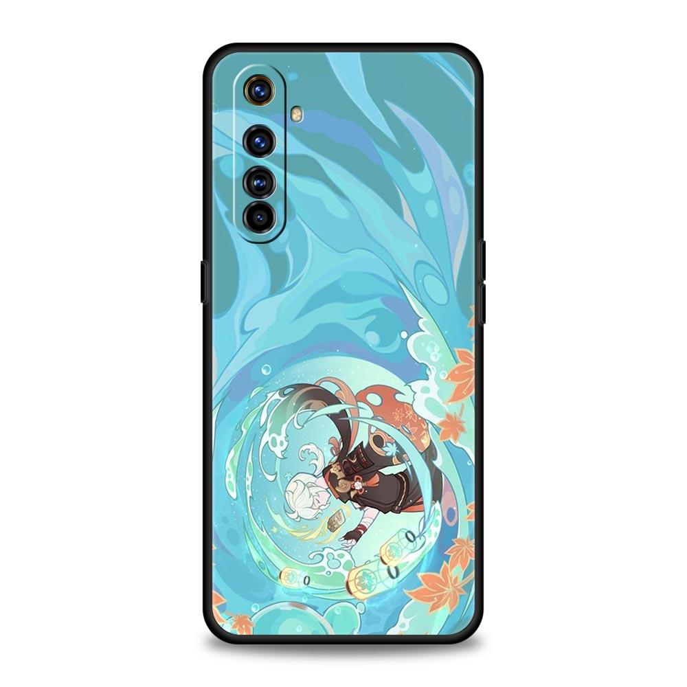 Cute Genshin Impact For Realme 9i Luxury Phone Case 9 8 5G GT2 7 6 Pro Plus 8i C21 C3 C11 C25 Black Silicone Cover Coque Fundas