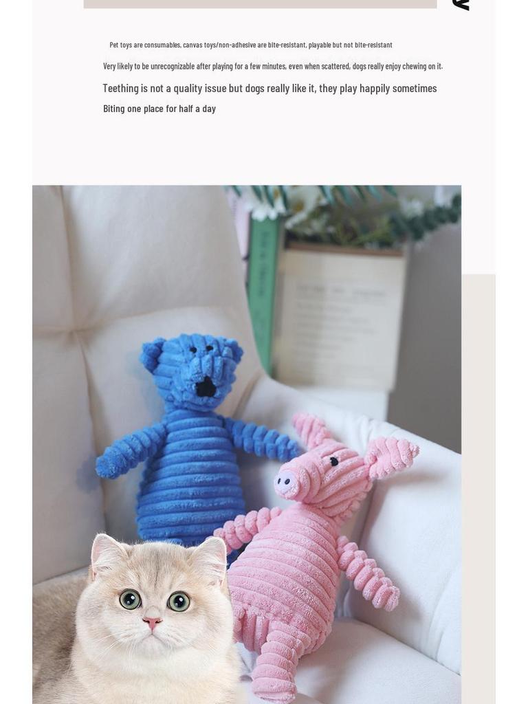 Interactive Cartoon Animal Plush Toy - Bite-Resistant Teething and Sounding Toy for Dogs, Ideal for Boredom Relief