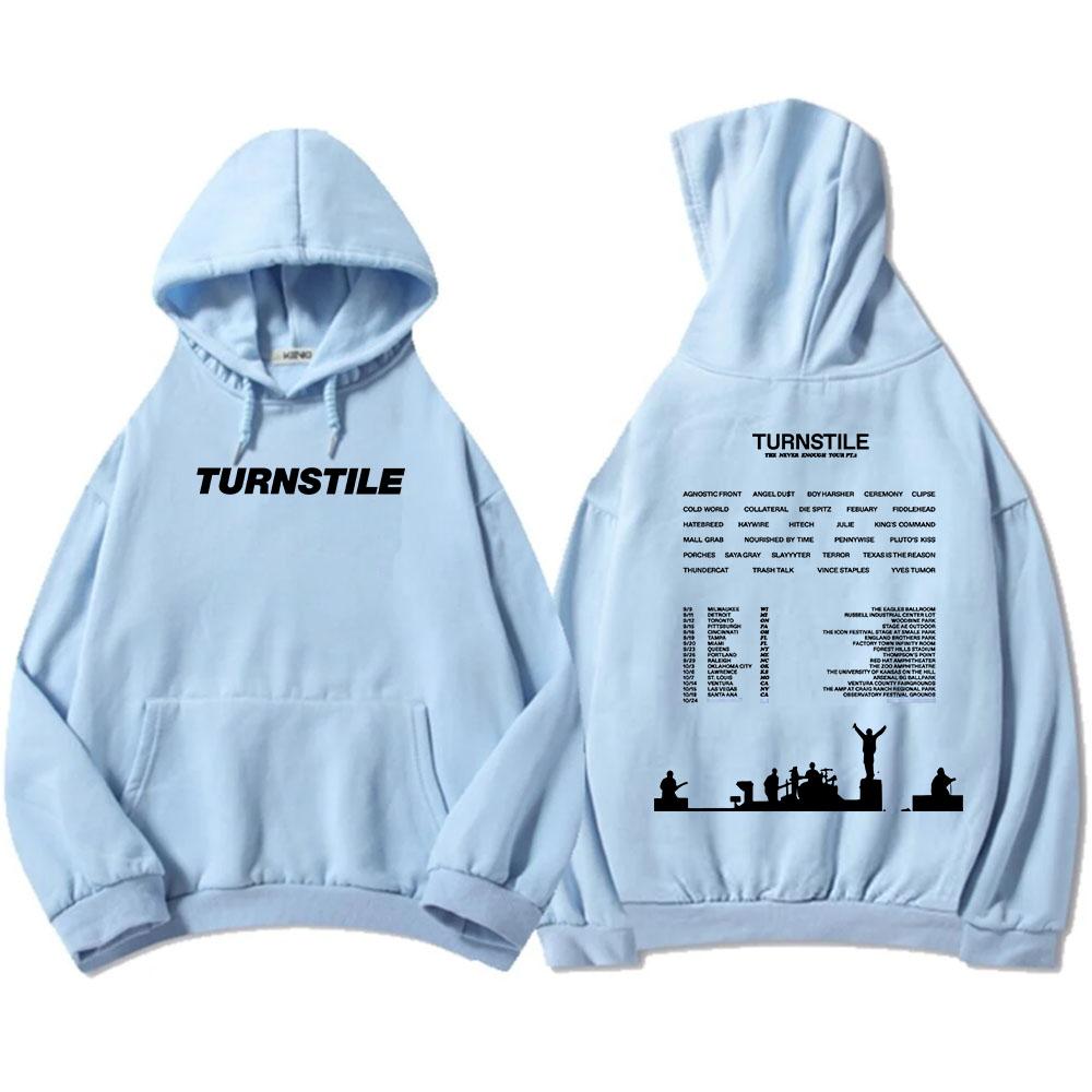 TURNSTILE NEVER ENOUGH Felpe Tour Stampa Band Rock Felpa Uomo Donna Manica Lunga Pullover Casual Streetwear Top
