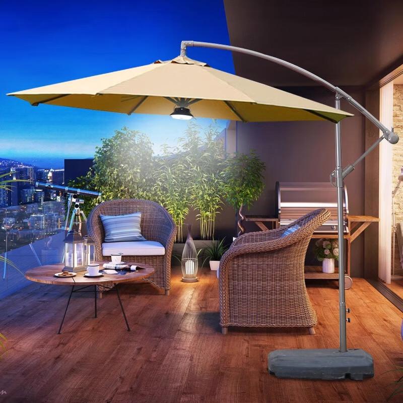Outdoor LED Double-Top Patio Umbrella